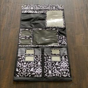 Thirty-one black and white wall organizer